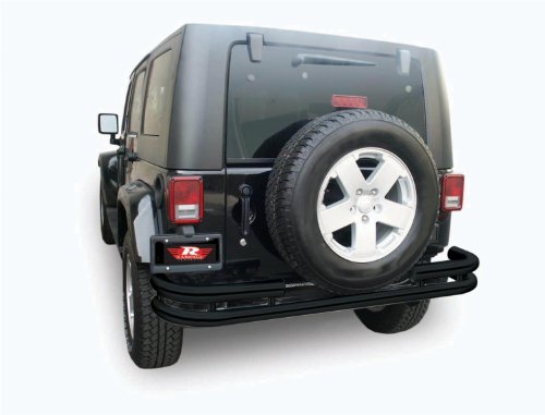 RAMPAGE PRODUCTS Rampage Double Tube Rear Bumper | Steel, Textured Black | 88648 | Fits 2007 - 2018 Jeep Wrangler JK
