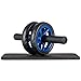 Ultrasport Trainer AB Wheel, Roller e Ruota per Addominali, Ottimo come Attrezzo per il Fitness, Supporto una Dieta Dimagrante, Doppie Rotelle e Base di Appoggio per le Ginocchia, Blu, Taglia Unica