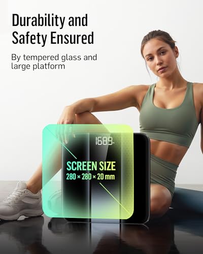 RunStar Personenwaage Digital mit hoher Präzision, Waage Personen gut lesbarem LED-Display, körperwaage mit 6 mm gehärtetem Glas, 400 lb 3