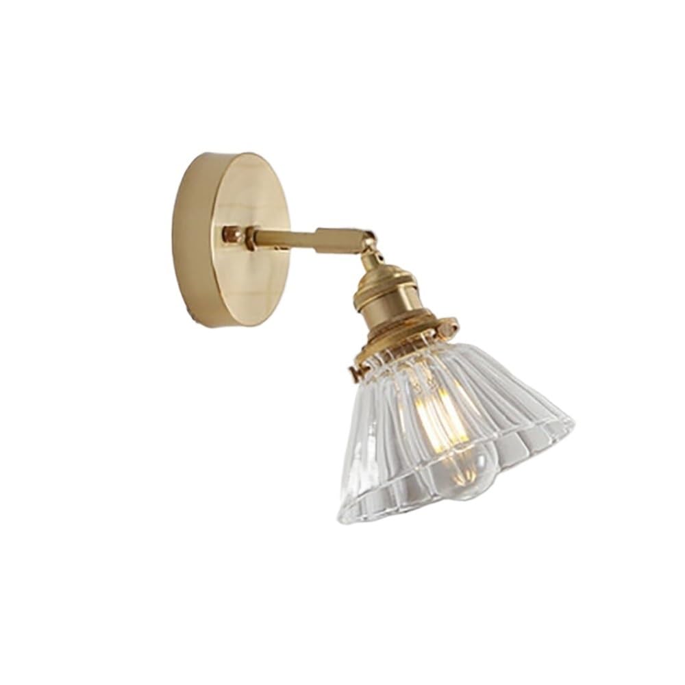 HXYSXHJUO Vintage Glass Wall Sconce Adjustable Arm Brass Indoor Light Fixtures For Bedroom Lamp Living Room Hallway Bathroom Dining Hardwired E27
