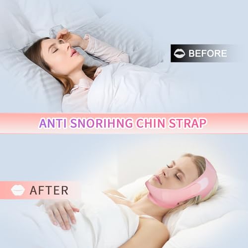 Chin Strap for Sleeping, Chin Strap for Snoring, Adjustable Anti Snoring Device for Men and Women, V Line Lifting Mask, Band for Firming Jawline Breathable and Reusable, Pink - Image 4