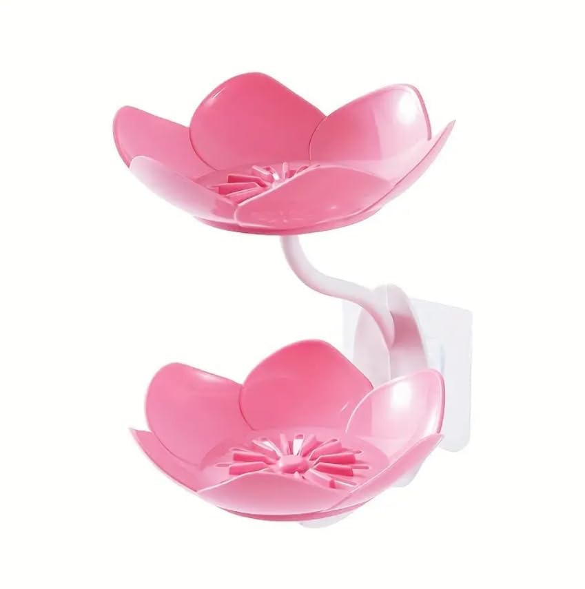 APURK Wall- Mounted Drain Soap Box Double Layer Lotus Flower Shaped Soap Tray Removable Soap Dish Non- Slip Storage Self- Adhesive Bathroom Accessories (Pack of 1) (Multi-Color) (B0CTT645QB) Amazon Price History, Amazon Price Tracker