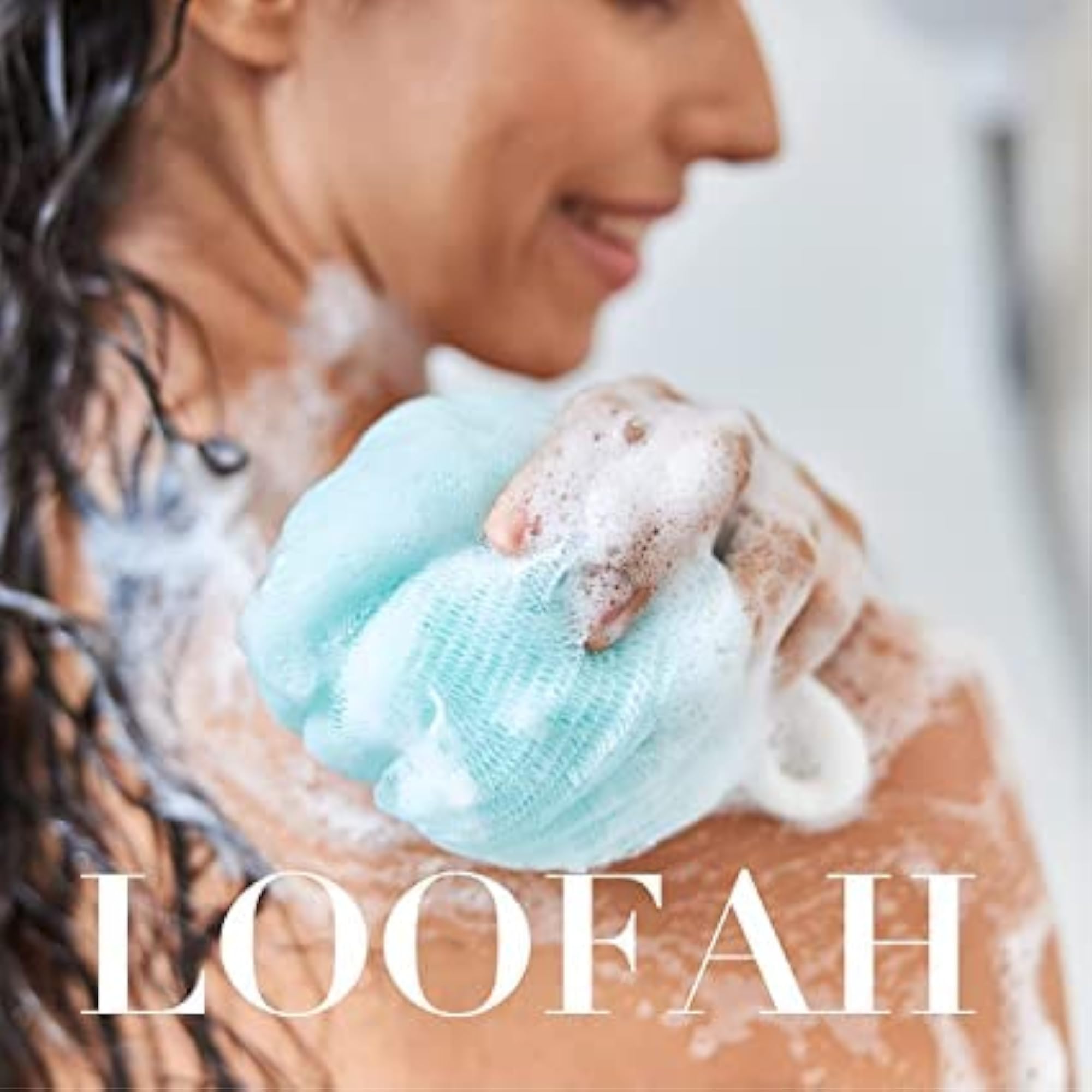 Loofah Bath Brush Set (Set of 2), Soft Bath Sponge for Men & Women