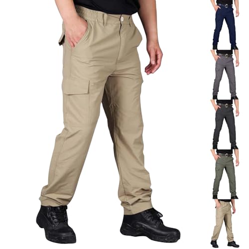 Cargo Pants for Men Ripstop Flex Camo Tactical Waterproof Pants Slim Fit Multi-Pocket Durable Cargo Pants Work Pants