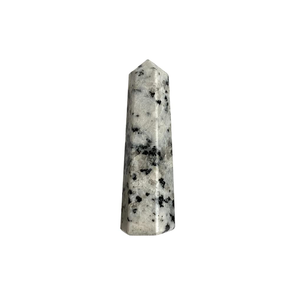 VIE Small Obelisk Tower, 7x2x1cm, Rainbow Moonstone