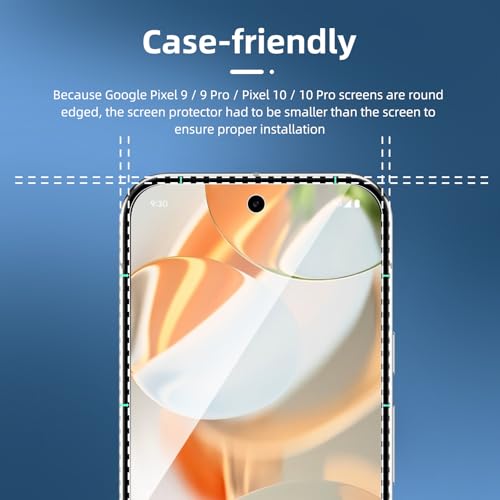 Image of NEW'C Pack of 3 for Google Pixel 10 /10 Pro, Pixel 9 /9 Pro for Tempered Glass, Scratch Free, 9H Hardness, HD Screen Protector, 0.33 mm Ultra Clear, Ultra Resistant