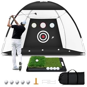 Ywitio 3 x 2,1 m Golf Schlagnetz Set