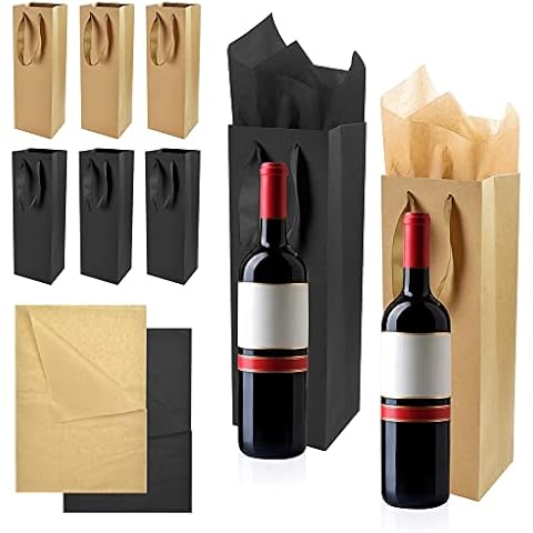 24 Bolsas de Vino BUZIFU con Papel de Seda para Regalo Cover