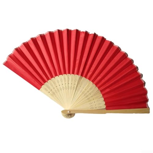 Ventilador de estilo chino, ligero y perfecto para fiestas o decoración de bodas (rojo)