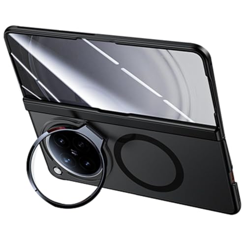 For Oppo Find N6�p�}�O�l�b�g���P�[�X�i�J�����L�b�N�X�^���h�E��ʕی�t�B�����E�q���W�ی�t���j�\ �ϏՌ�PC�y�ʃJ�o�[,Black