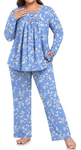 POPYOUNG Plus Size Womens Pajamas Set 2 Piece Pjs...