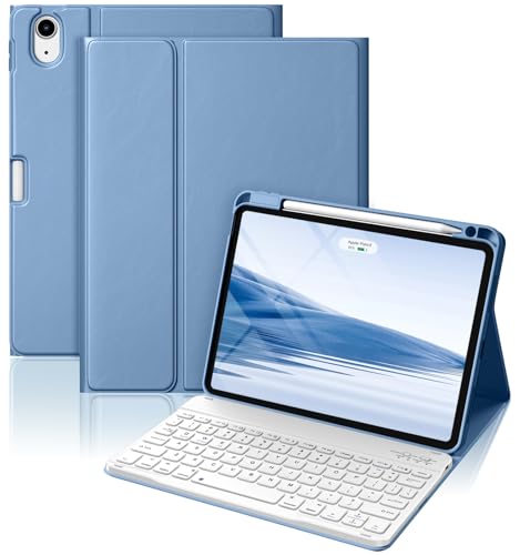 Wenlaty Keyboard Case for iPad Air 11-inch Case with Keyboard (M3/M2, 2025/2024) & Air 5th/4th Generation 10.9'' - Detachable Wireless, Thin & Light Cover with Pencil Holder for iPad Air 11-inch, Blue