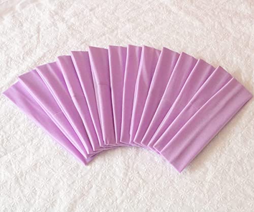 Image of Sport Yoga Headbands,Pack of 14,Fashion Soft Elastic Polyester Sweatband Yoga Stretchy Headband for Women Man Girl (Light Purple)
