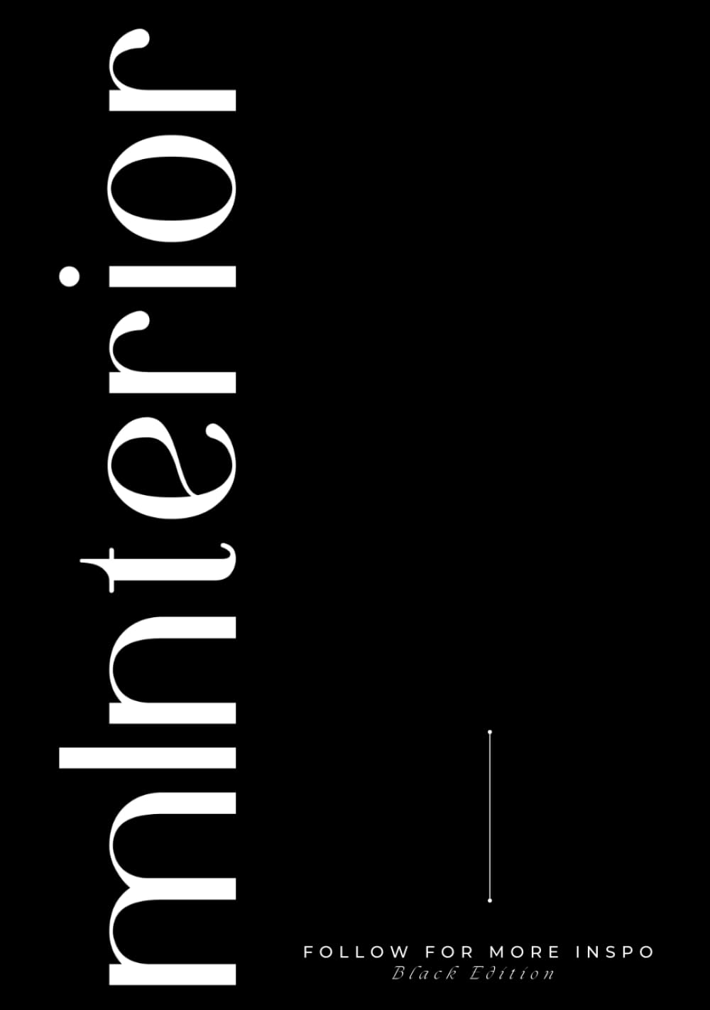 Livre de decoration noir mInterior, carnet de notes vierge pour le stylisme d'interieur moderne