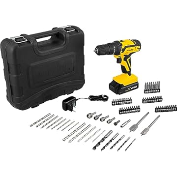 Vonder Furadeira Parafusadeira Impacto 3 * 8 12V A Bateria, AMARELO/PRETO