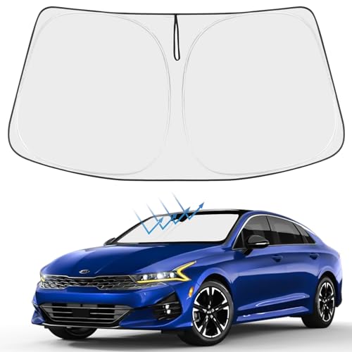 Image of Proadsy Windshield Sun Shade for Kia K5 2026 2025 2024 2023 2022 2021 Custom Fit GT-Line, GT, Sedan 4-Layer Foldable Front Sunshade Protector Sun Visor Blocks UV Rays Keep Car Cooler