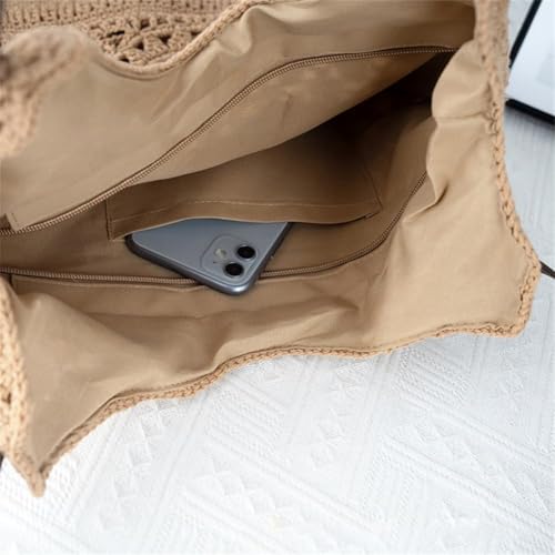 Bolso de hombro tejido de algodón boho para mujer miniatura 5