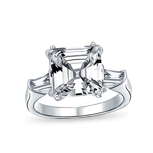 Personaliza Anillo de Compromiso Clásico Tradicional 5CT AAA CZ Piedras Laterales Baguette Solitario Corte Cuadrado Asscher Declaración para Mujer Banda Delgada .925 Plata de Ley Personalizable Personaliza Anillo de Compromiso Clásico Tradicional 5CT AAA CZ Piedras Laterales Baguette Solitario Corte Cuadrado Asscher Declaración para Mujer Banda Delgada .925 Plata de Ley Personalizable