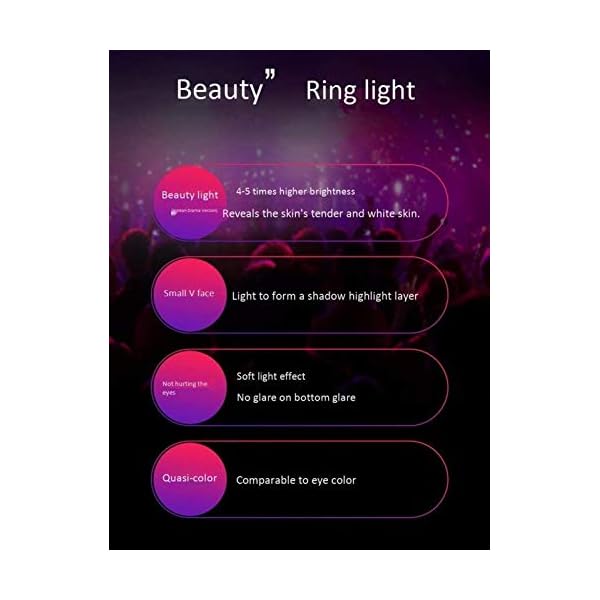 WMMCM LED Ringlicht mit Stativ-& Telefon-Halter, Dimmbare Selfie-Ring-Licht-Kit for Live-Streaming, YouTube Video, Make… – Bild 4
