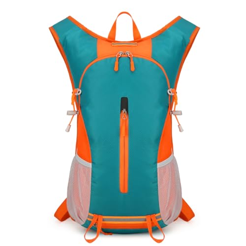 25L Ultralight Lightweight Waterproof HikingBackpack Foldable Travel Camping Hiking Outdoor Sports Backpack Daypack with reflective strips(Lake blue orange)
