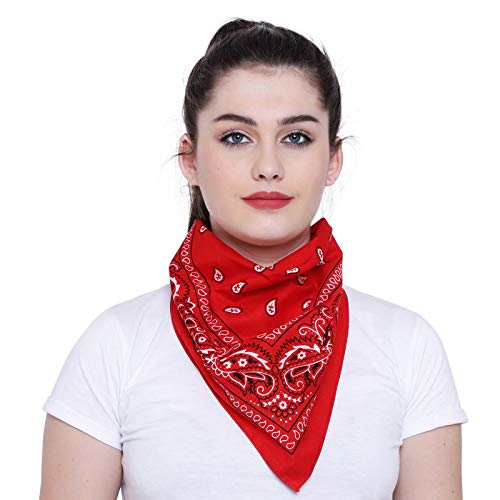 GIRRIJA Womens Cotton Paisley Bandanas (Multicolours, 22