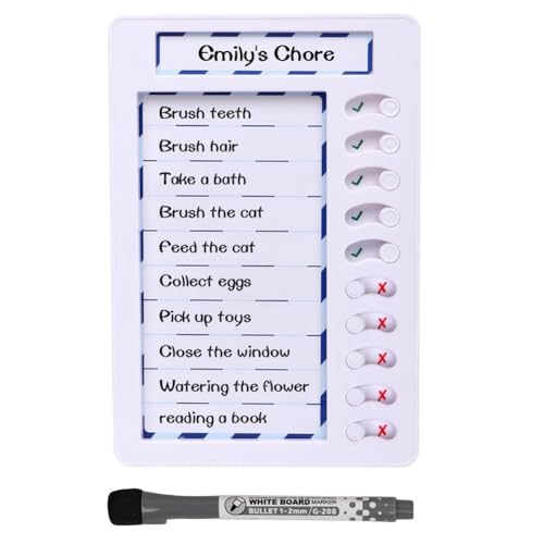 Qweradr 1Set for Kids,Reusable to Do List Board My Chores Magnetic Dry Erase Board White