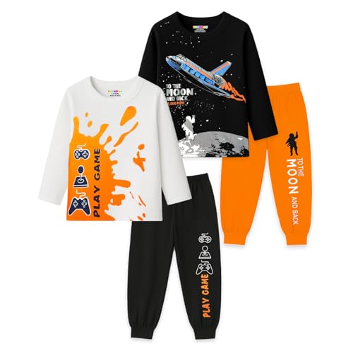 Image of Kuchipoo Boys Full Sleeves T-Shirt and Pajamas Set-Pack 0f 2