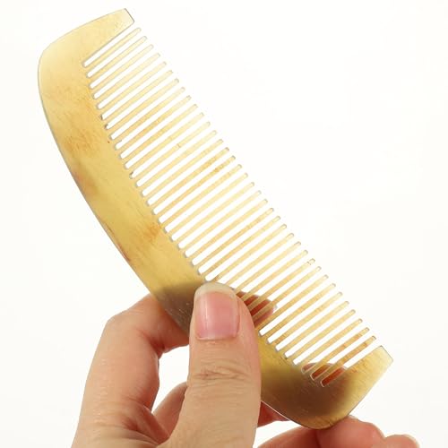 minkissy Handmade Labour Comb - Buffalo Horn Comb Pocket Hair Comb Ox Horn Hair Comb for Women Miss Natural - Image 3
