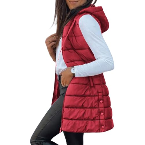 Womens Hooded Puffer Vest Lightweight Sleeveless Quilted Jackets Winter Warm Packable Vests Padded Coat Outwear2