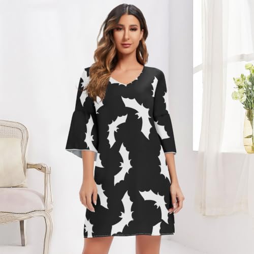 Robe d'été fluide blanche manches 3/4 pour silhouette sublimée - 6