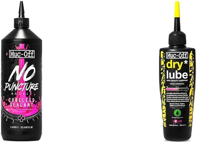 Muc Off No Puncture Hassle Tubeless Sealant - Advanced Bicycle Tyre Sealant with UV Tracer Dye That Seals Tears and Holes Up to 6mm