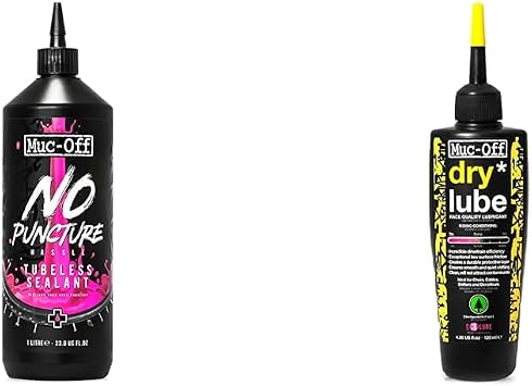 Muc Off No Puncture Hassle Tubeless Sealant - Advanced Bicycle Tyre Sealant with UV Tracer Dye That Seals Tears and Holes Up to 6mm
