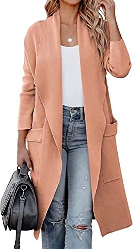 Longue veste tendance rose mi-saison gilet femme chaud coupe-vent taille M