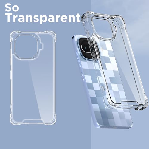 Image of Amazon Basics Back Cover for iQOO 15R 5G PC + TPU Clear Transparent Raised Edges Shockproof Protective Phone Bumper Case (Transparent)