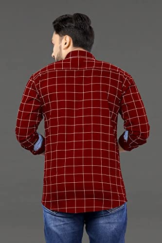 Image of Men's Casual Cotton Checks Shirt
