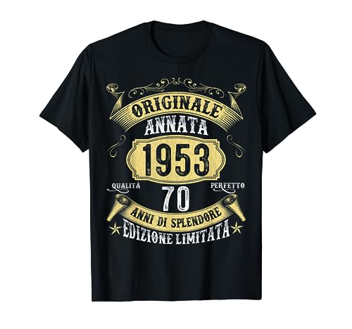 Annata 1953 Anni 70 Compleanno Uomo Vintage 1953 Maglietta