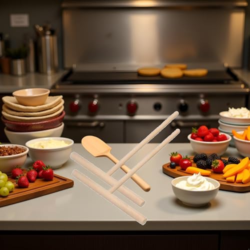 2 Pcs Wooden Crepe Maker Pancake Batter Spreader Stick Kitchen Cooking Utensils Tools for Restaurant Canteen Specially Supplies Practical Treatment Crepe Makers Specialty Appliances - Image 5