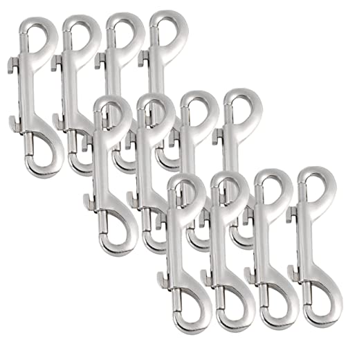 SUPVOX 12 Pack Heavy Duty Dog Leash Snap Hooks Zinc Alloy Bolt Snaps Double Ended Leash Hooks Bulk