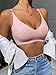 Bras for Women Wavy Deep V No Underwire Soft Wireless Bras Bralettes Comfort Seamless Bralettes Tank Tops Camisole Pink