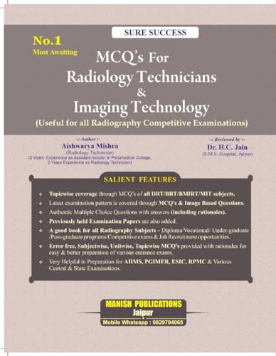 Image of MCQ's for Radiology Technicians & Imaging Technology for paramedical English Medium Updates Second Edition 2024 By Aishwarya Mishra & Dr. H.C. Jain