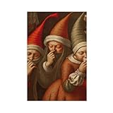 Generisch Retro-Weihnachtselfen-Poster, Wandkunst, Dekor, Bild, Gemälde für Wohnzimmer, Schlafzimmer, Dekoration, 20 x 30 cm