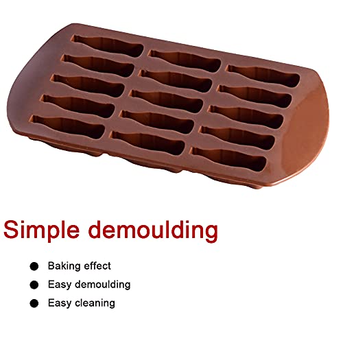 3Pcs Gummy Mold, 15 Holes Bottle Shape Brown Silicone Cake Gummy Candy Chocolate Jelly Ice Cream Cube Mold Pudding Handmade Craft Mold for Children's Party Dessert Cafe Bakery Handmade Dessert by HOMUT - Used condition - Image 4