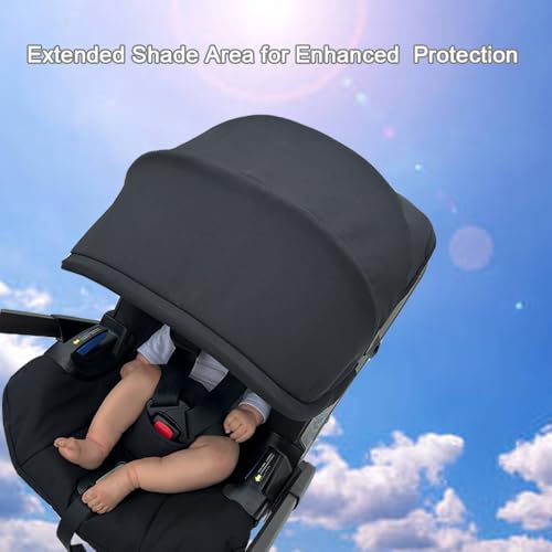 Image of Stroller Accessories Replacement Canopy Compatible with Doona+ and Doona i Car Seats & Strollers, Larger Sunshade, Durable Fabric (Black)
