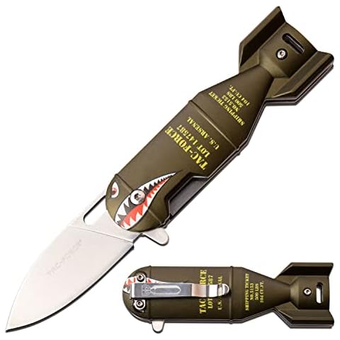 Tac-Force, Klappmesser, Klinge: 5.5 cm, rostfreier Edelstahl, scharfes Taschenmesser, Griff Cover