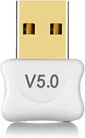 Receptor Bluetooth 5.0 Adaptador USB Wireless Transmissor Para PC, Computador, Notebook, Laptop, Fone de Ouvido, Gamepad, Impressora, Acessório Eletrônico Preto ou Branco LINHA PREMIUM ONYK (Branco)