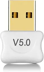 Receptor Bluetooth 5.0 Adaptador USB Wireless Transmissor Para PC, Computador, Notebook, Laptop, Fone de Ouvido, Gamepad, Impressora, Acessório Eletrônico Preto ou Branco LINHA PREMIUM ONYK (Branco)