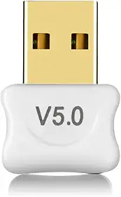 Receptor Bluetooth 5.0 Adaptador USB Wireless Transmissor Para PC, Computador, Notebook, Laptop, Fone de Ouvido, Gamepad, Impressora, Acessório Eletrônico Preto ou Branco LINHA PREMIUM ONYK (Branco)