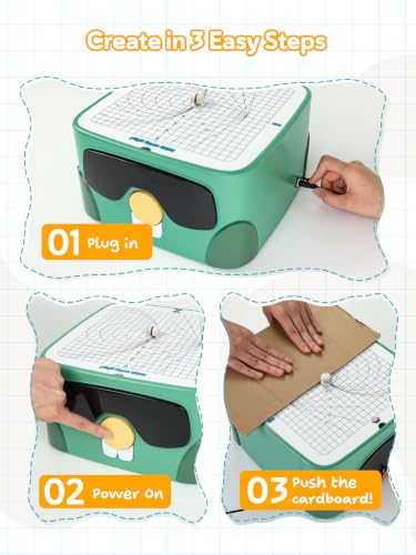 Image of BEAVERBOT Kids Cardboard Cutter Tool - Safe DIY Construction Kit for Children Ages 3+, Educational STEM Craft Toy for Boys & Girls, Creative Art and Building Project Set, Green