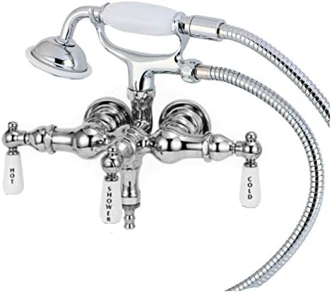 Vintage Chrome Clawfoot Tub Faucet with Hand Shower
