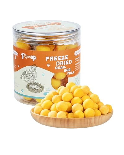 PAWUP Freeze Dried Quail Egg Yolk Pet Treats, Freeze-Dried Pet Food for Dogs, Cats, Pure Fresh Ingredient...